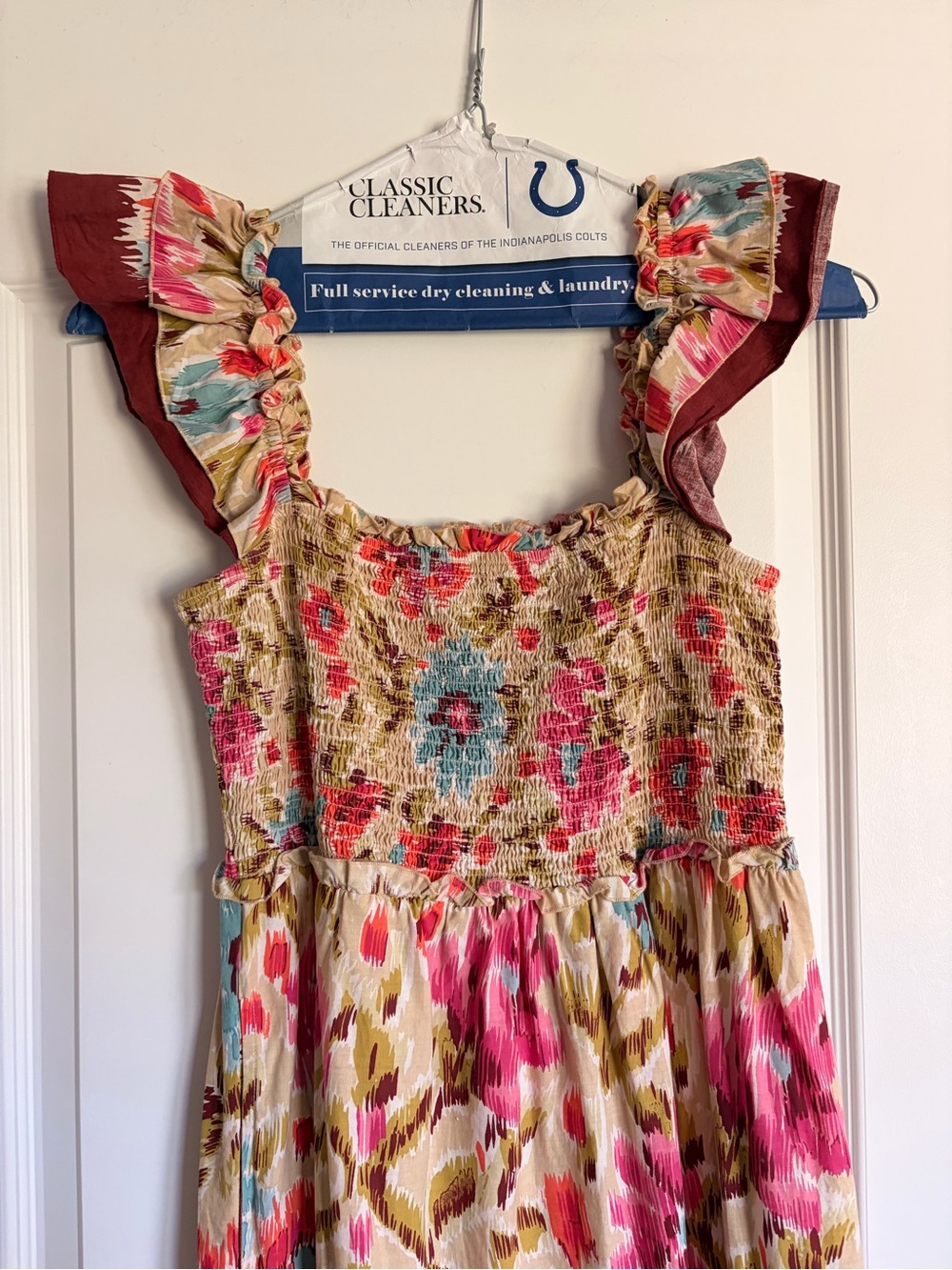 House of Harlow 1960 Multicolor Ruffle Smocked Maxi Dress - Picture 4 of 9